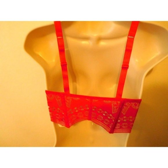 Free People 34D Bra Bustier Summer RED Intimate Underwire Lace NEW - Picture 3 of 8